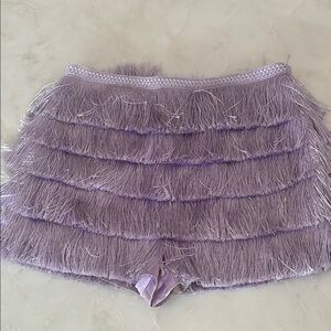 Lavender Fringe Skirt/ Skort Size Large Forever 21